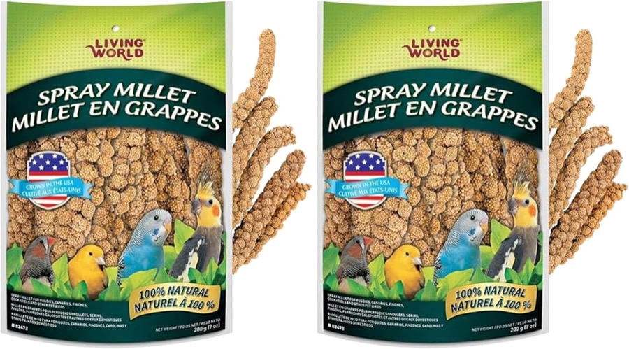 Living World - Millet Spray for Birds, 3.5 Oz β Premium Treat for Budgies, Canaries, Finches, Cockatiels and Other Pet Birds