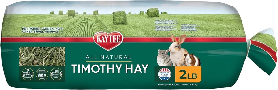 Kaytee Timothy Hay, High Fiber for Rabbits, Guinea Pigs, 48 Ounces | Supports digestive health. Hand-selected rabbit hay. Gui
