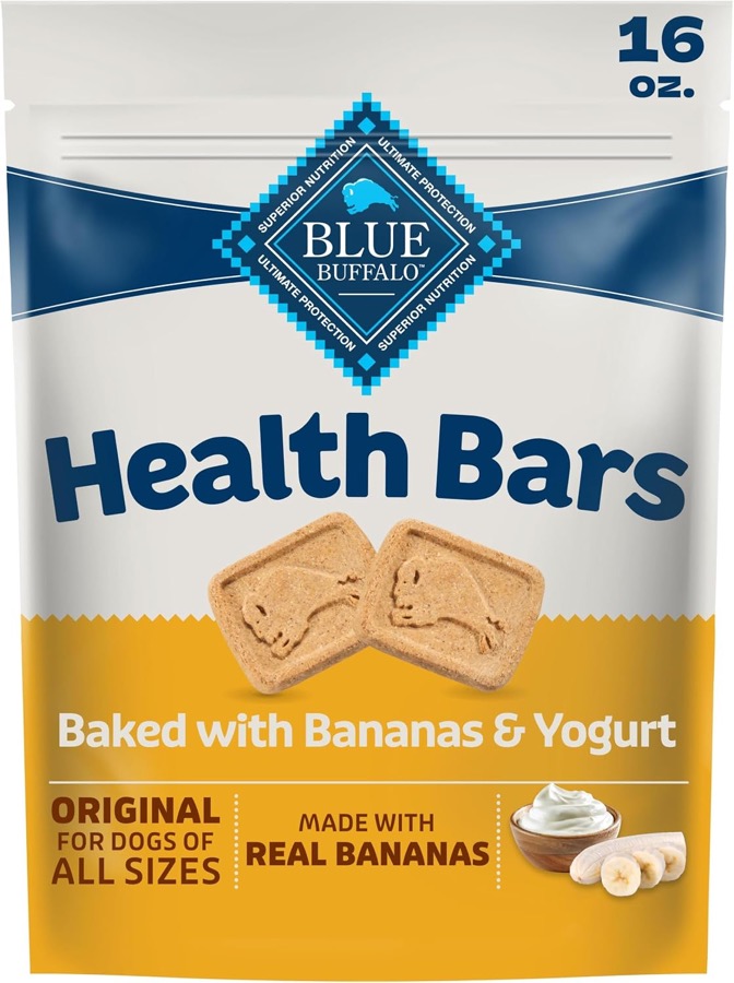 Blue Buffalo Health Bars Pumpkin &amp; Cinnamon Dog Biscuits, 16 oz | Oven-Baked, Crunchy Texture, No Chicken By-Product, Corn, W