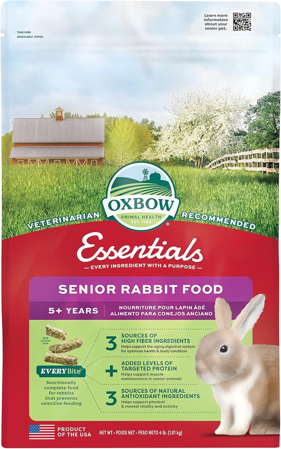 Oxbow Essentials Adult Rabbit Food, Timothy Hay Rabbit Pellets, USA, 5 lb