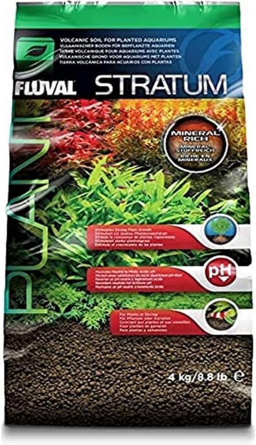 Fluval 12694 Plant and Shrimp Stratum for Freshwater Fish Tanks, 8.8 lbs. | Aquarium Substrate for Strong Plant Growth, Suppo