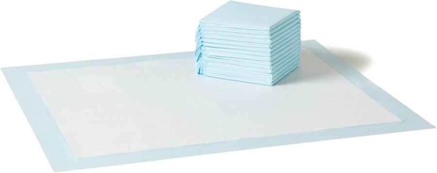 Amazon Basics Leak-Proof Dog and Puppy Potty Training Pee Pads with Quick-Dry 5-Layer Super Absorbent Design, Regular Size 22