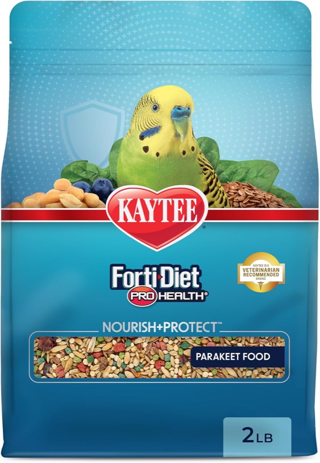 Kaytee Forti-Diet Pro Health Nourish+Protect Parakeet Food, 2 Pounds | Balanced digestion daily. Parakeet seed with superfood