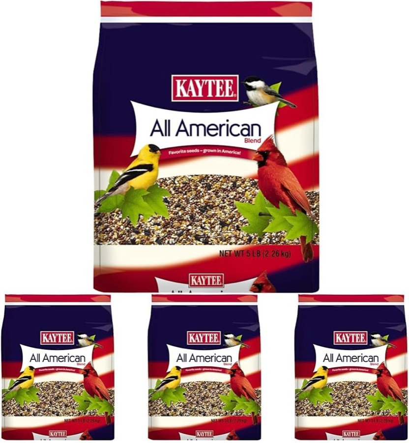 Kaytee All American Wild Bird Food Seed Blend for Cardinals, Blue Jays, Finches & Other Outdoor Wild Birds, 5 Pounds