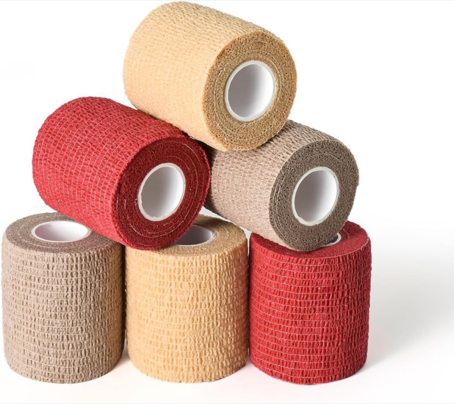 WePet Pet Wrap, Self-Adhesive, Only Sticks to Itself, Non-Woven Tape for Dog Legs, Paws, Wounds, First Aid Cohesive Gauze for