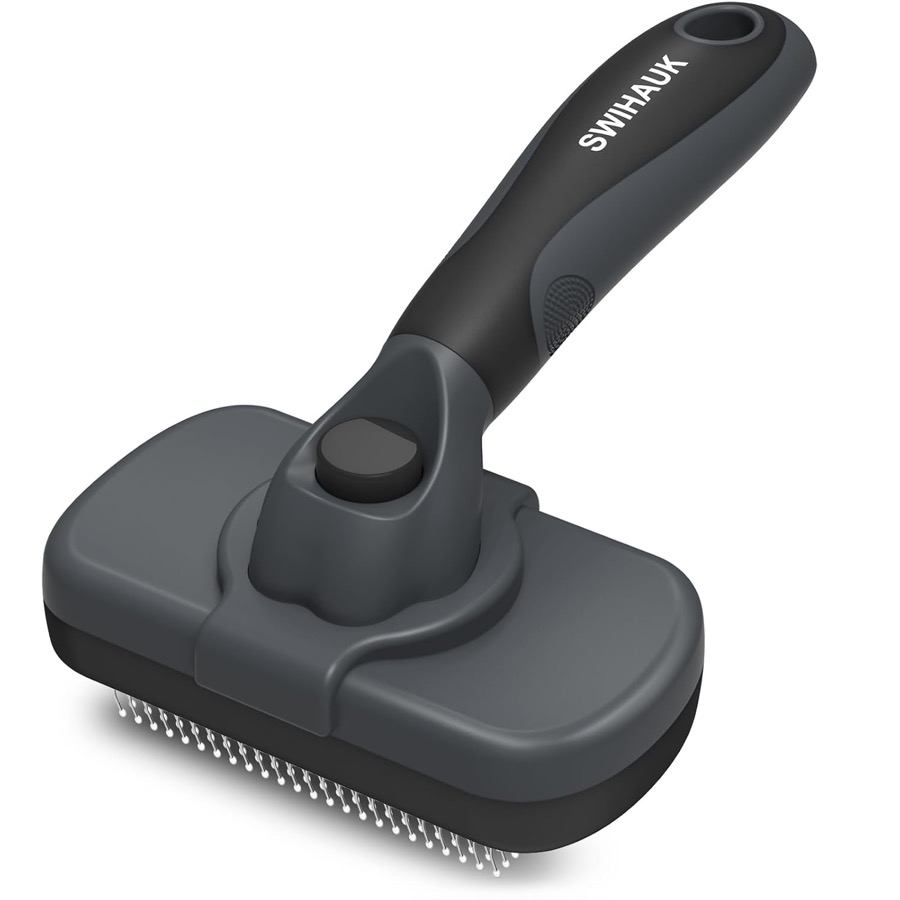 Swihauk Self Cleaning Slicker Brush - Skin Friendly Deshedding Grooming Tool for Dogs & Cats, Suitable for Shedding & Haired